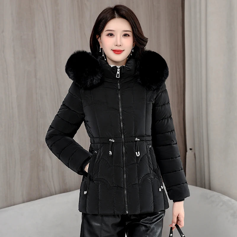 Women’s Short Hooded Down Jacket – Warm Winter Parka