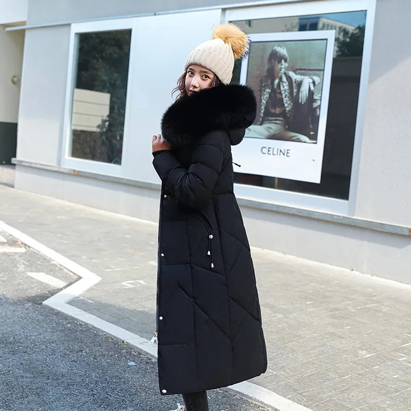 Women’s Oversized Hooded Winter Parka – Warm Cotton Coat