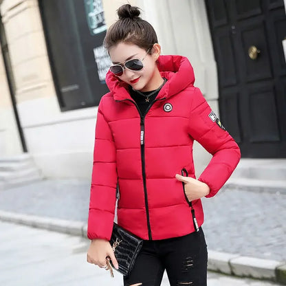 Women’s Korean Style Short Padded Jacket – Hooded Winter Coat