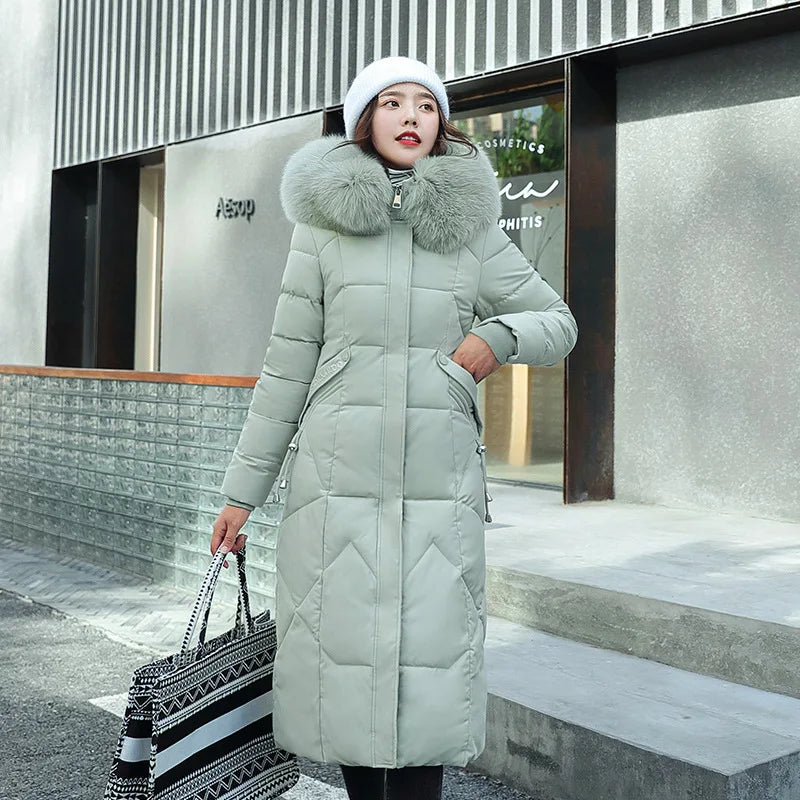 Women’s Oversized Hooded Winter Parka – Warm Cotton Coat