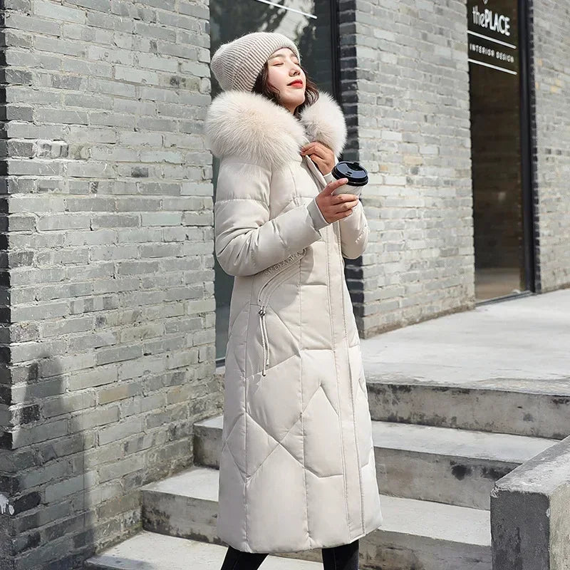 Women’s Oversized Hooded Winter Parka – Warm Cotton Coat