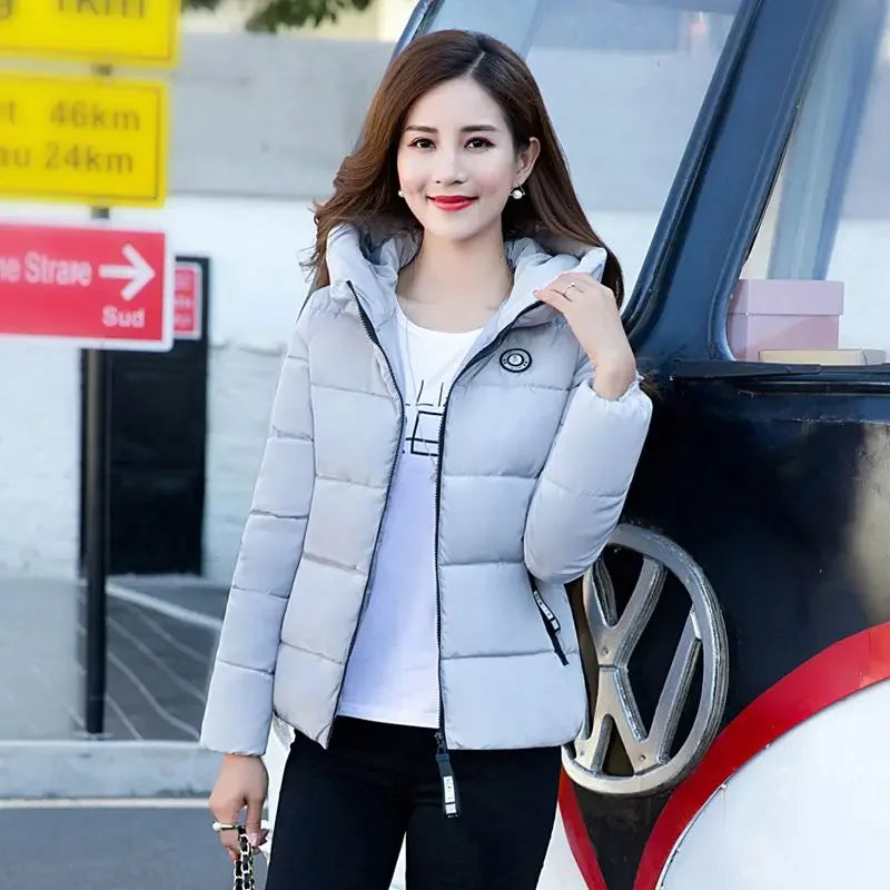Women’s Korean Style Short Padded Jacket – Hooded Winter Coat