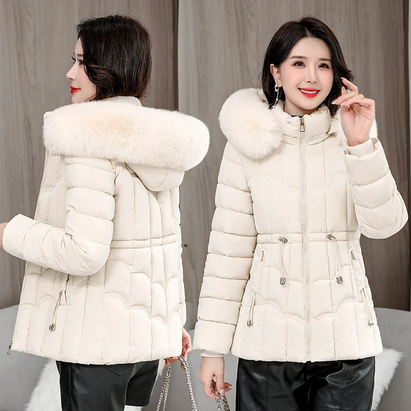 Women’s Short Hooded Down Jacket – Warm Winter Parka