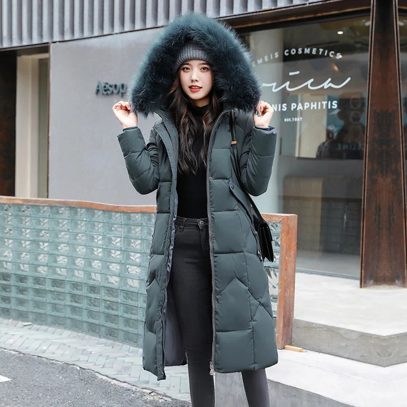 Women’s Oversized Hooded Winter Parka – Warm Cotton Coat