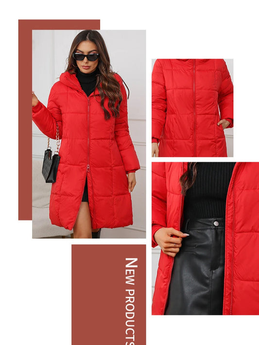 Women’s Long Winter Parka – Warm Thick Cotton Coat