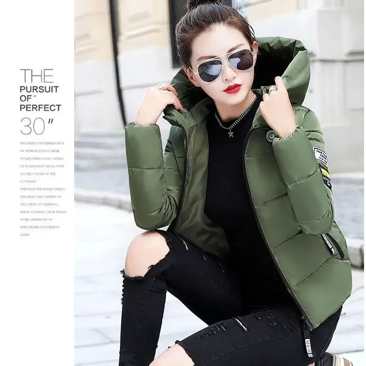 Women’s Korean Style Short Padded Jacket – Hooded Winter Coat