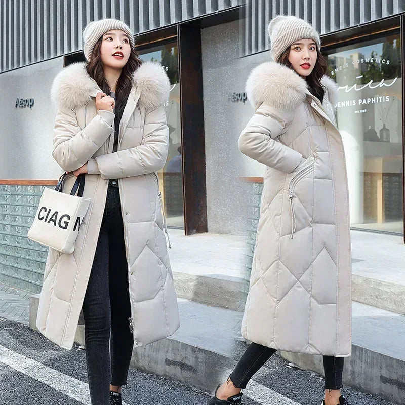 Women’s Oversized Hooded Winter Parka – Warm Cotton Coat