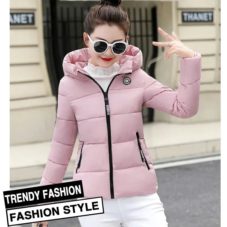 Women’s Korean Style Short Padded Jacket – Hooded Winter Coat