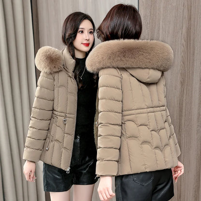 Women’s Short Hooded Down Jacket – Warm Winter Parka