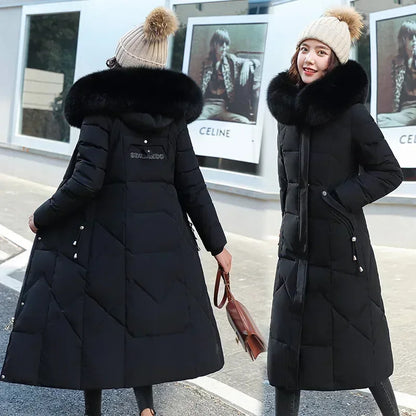 Women’s Oversized Hooded Winter Parka – Warm Cotton Coat